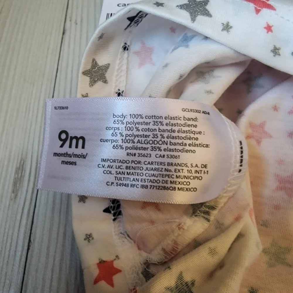 Carter's 2 piece short and tank top Red white and blue outfit size 9MO NWT